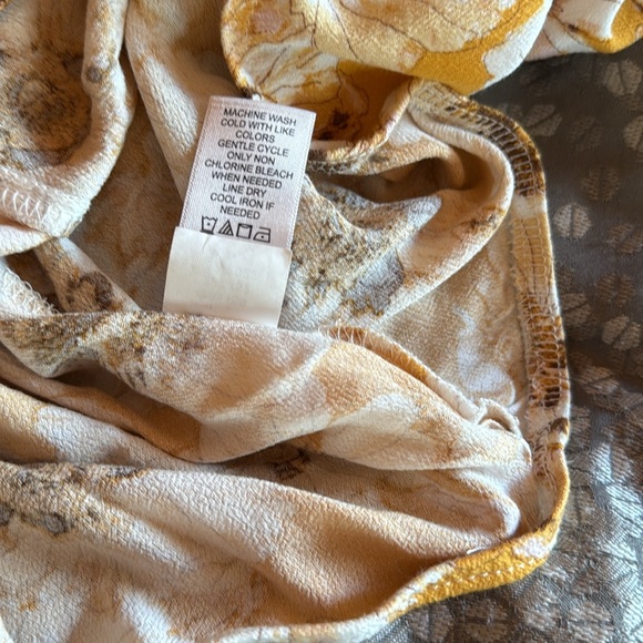 Maurices White and Gold Smocked Blouse with Tie Front - Picture 8 of 8